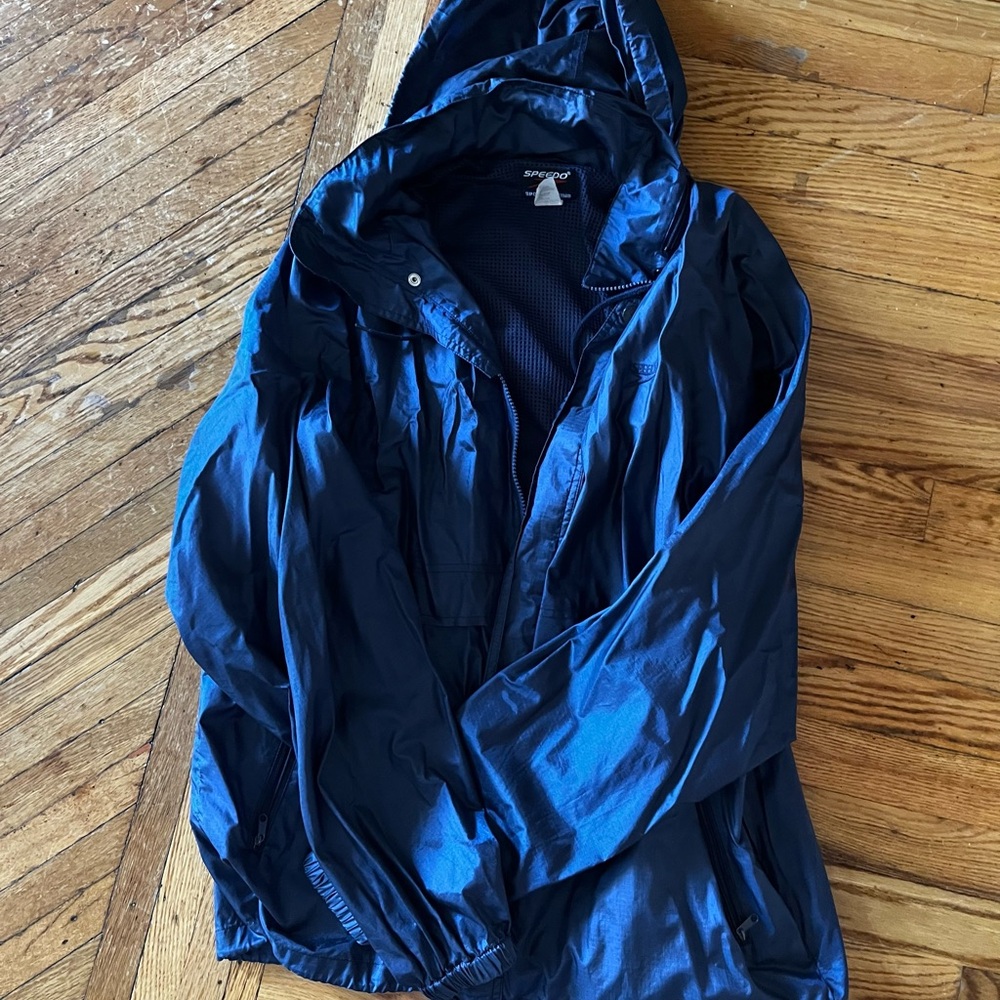 Speedo Dark Blue Mesh Windbreaker Waterproof Jacket